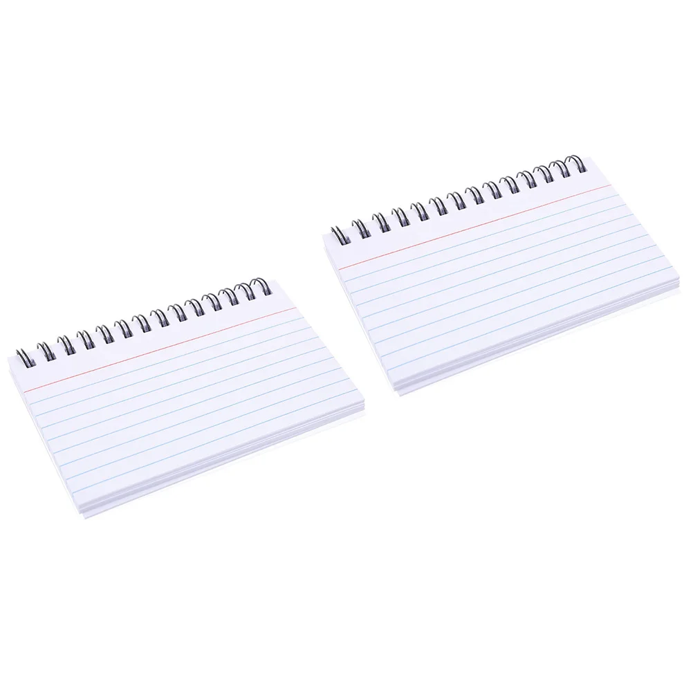 

2 Pcs Flash Cards Studying Note Pads Spiral Notepad Index Tear Pocket Size Ring Portable Notebook Memo Notepads