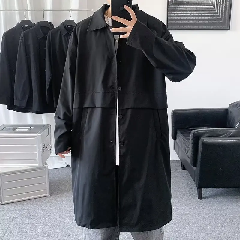 

Medium and long windbreaker men's coat Spring and autumn monsoon coat