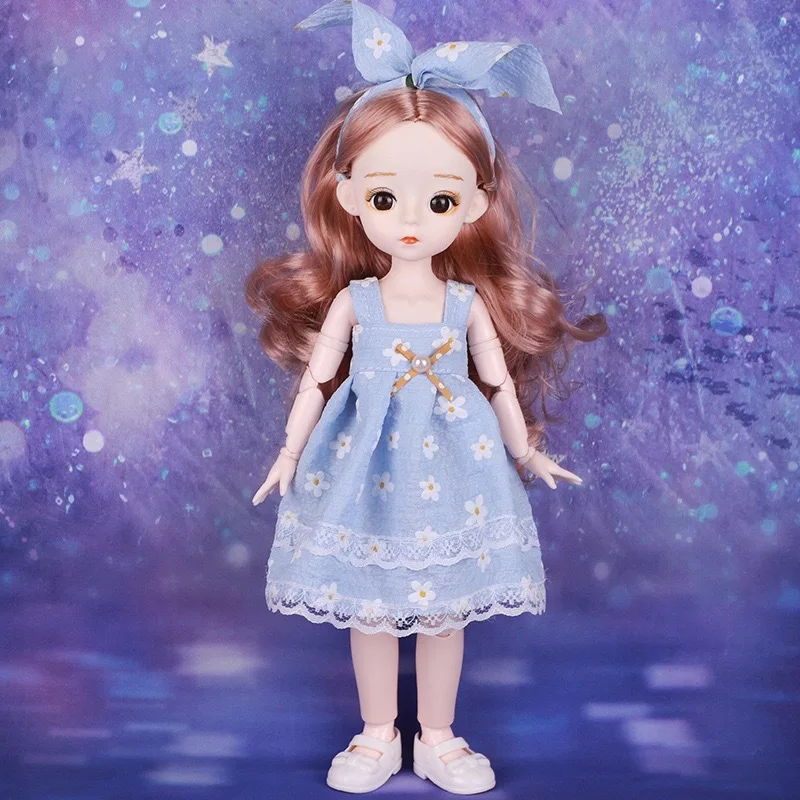 

1/6 милая кукла 30 см BJD 13 подвижных суставов 3D настоящие глаза, нарядная кукла, изысканный костюм принцессы, игрушка для девочек, модное платье...