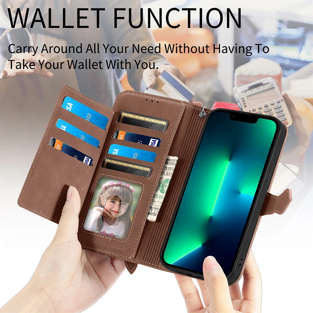 Luxury Wallet Leather Case For OPPO K9S A52 A72 A92 A54 A74 A94 A16K A56 A76 A96 A55 A53S A54S A55S A57 A77 5G Flip Phone Cover