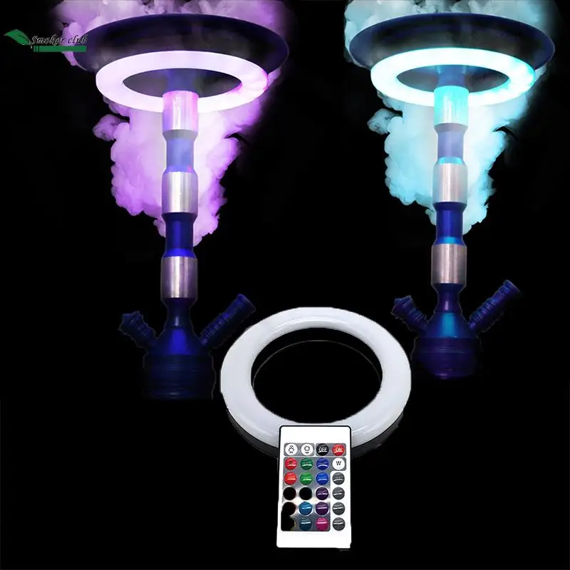 

USB Colorful LED Hookah Lights Show Shisha Ring Lamp Magnet Adsorption With Remote Control Hookah Cachimba Accessories sets