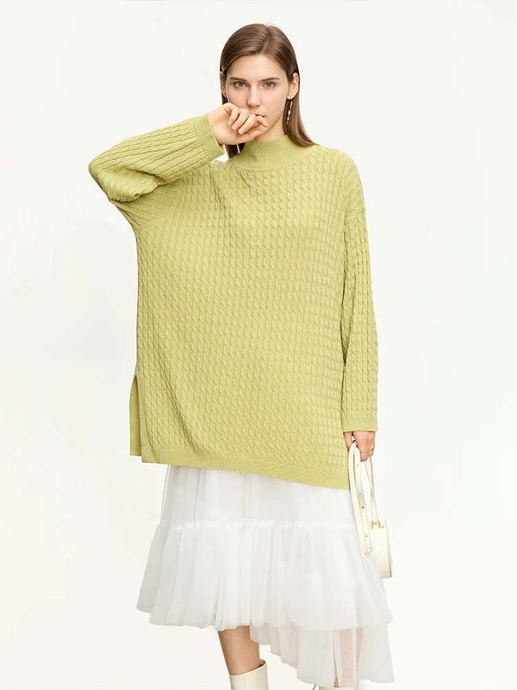 

AMII Minimalist Sweaters for Women 2023 Autumn Wool Turtleneck New Long Sleeve Office Lady Female Loose Pullover Tops 12343175