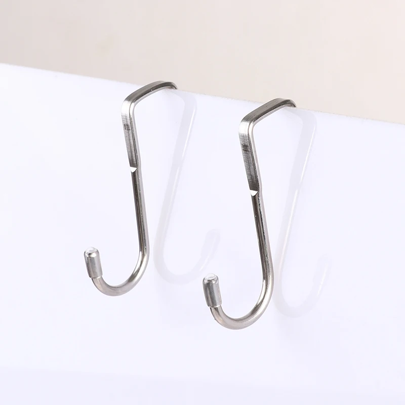 

1pc Double S-shaped Cabinet Door Hook Door-back Stainless Steel Sundries Hanging Hook Punch-free Kitchen Cabinet Door