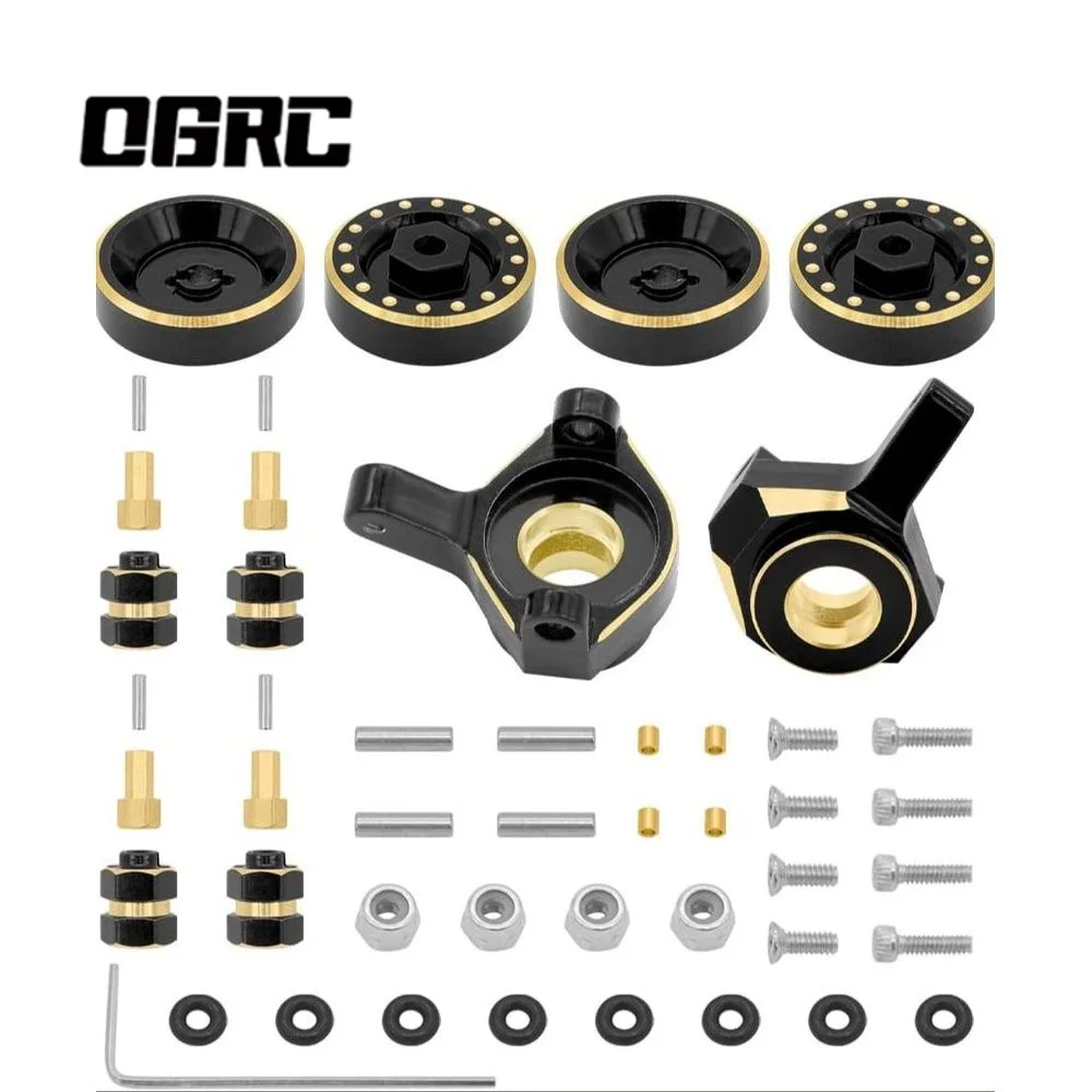 

OGRC 1/24 Brass Upgrade Parts Kit Steering Wheel Weight Hex Adapter for Axial SCX24 C10 JLU Deadbolt Gladiator Bronco RC Crawler
