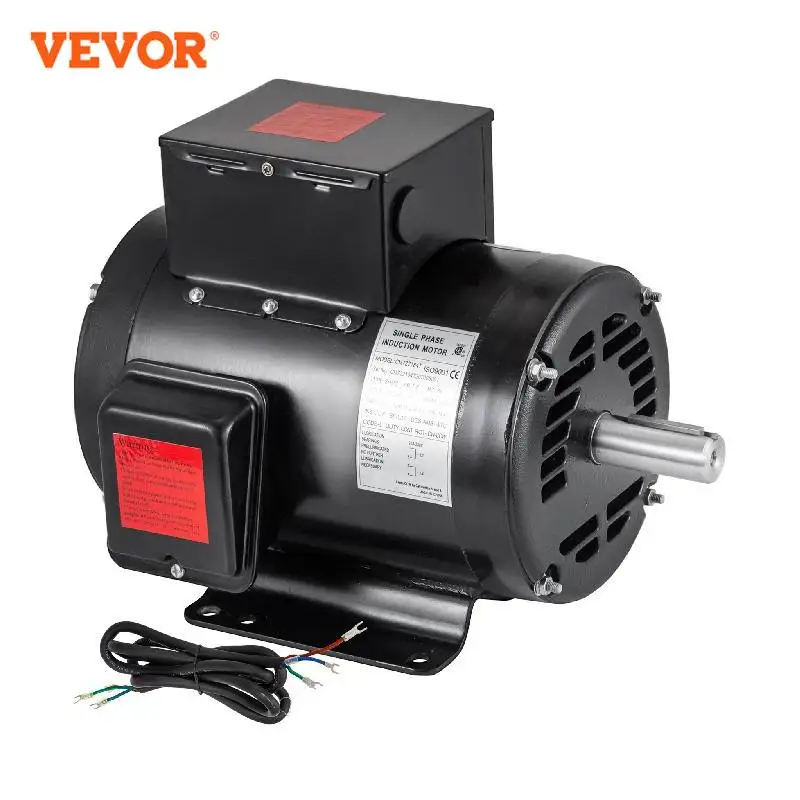 

VEVOR 7.5 HP Single Phase Air Compressor Electric Motor 208-230V 3450RPM Cast Iron Shell for Refiners Metal Cutting Machine Pump