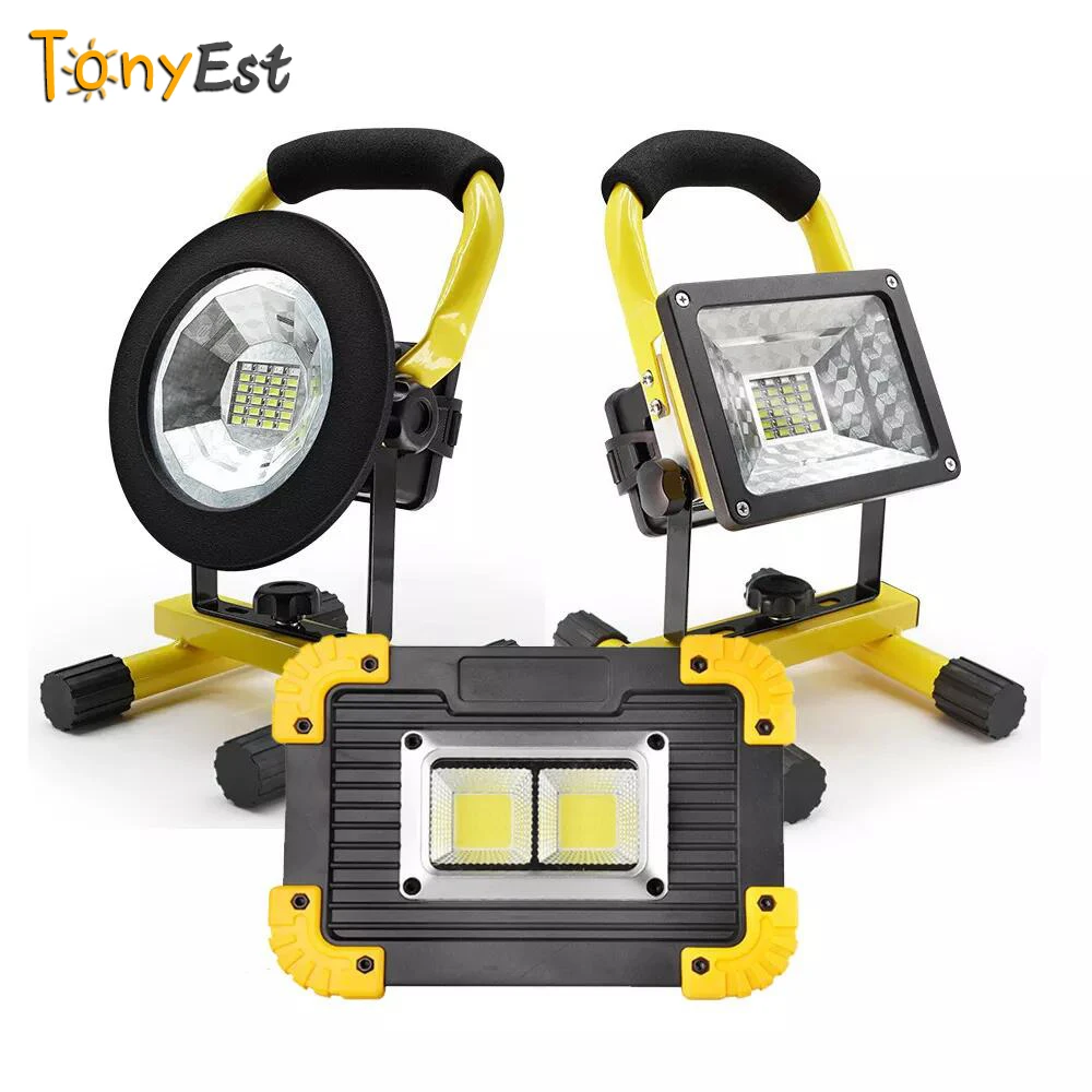 

LED Floodlight Waterproof Rechargeable Flood Light Outdoor Portable Battery Powered Work Lamp Searchlight Fishing Camping Light