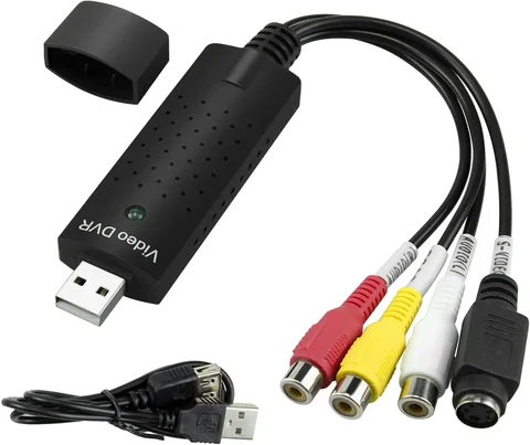 USB 2.0 Аудио/Видео конвертер Карта видеозахвата VHS Box VHS Видеомагнитофон ТВ в цифровой преобразователь Windows 2000/XP/Vista/7/8/10/11/Mac