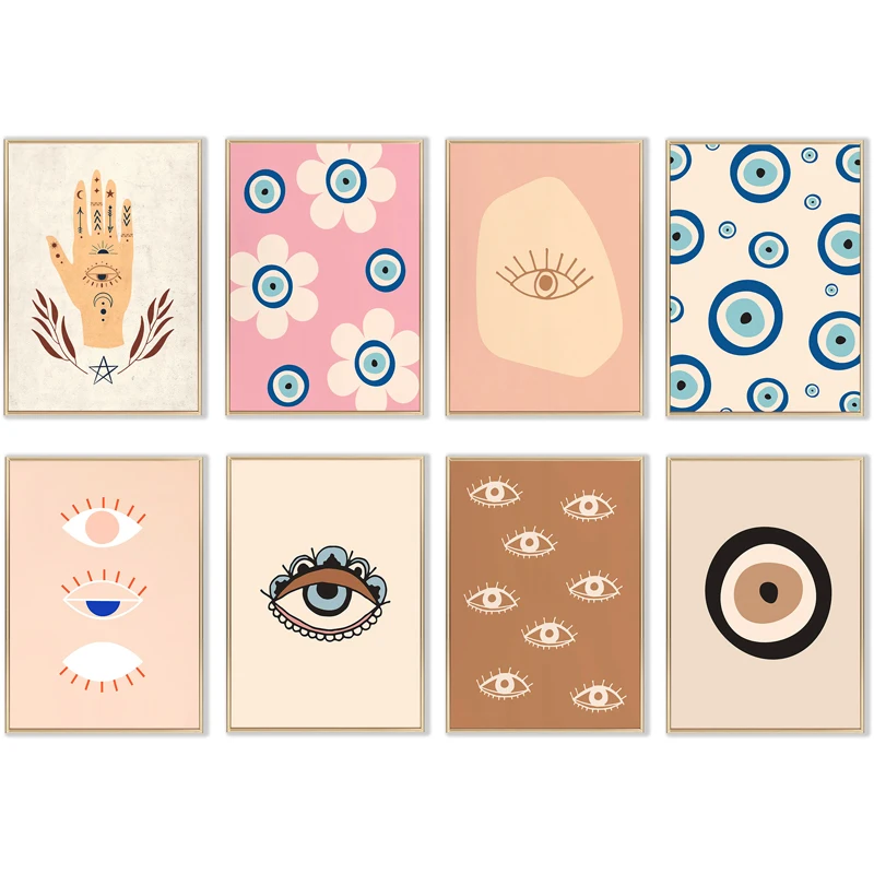 

Abstract Art Evil Witch Eyes Canvas Paintings Nordic Hand Flower Wall Posters and Prints Pictures for Living Room Home Decor