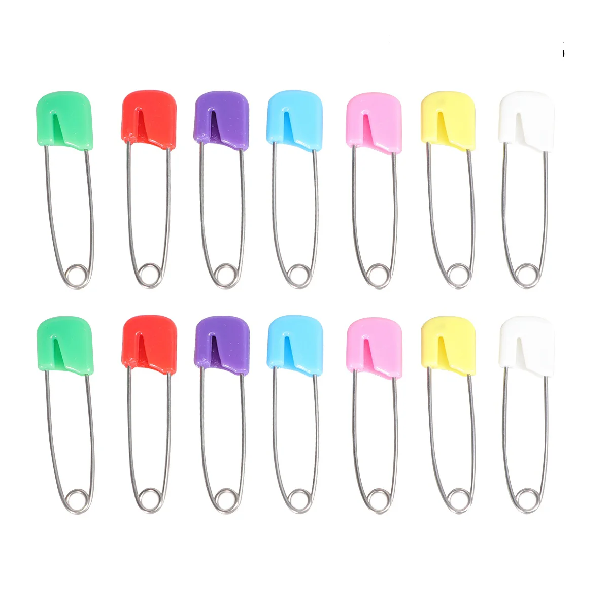 

100pcs Baby Safety Colored Diaper Steel Clothes Pin Saliva Towel Fixing Nursing Accessories - Size S