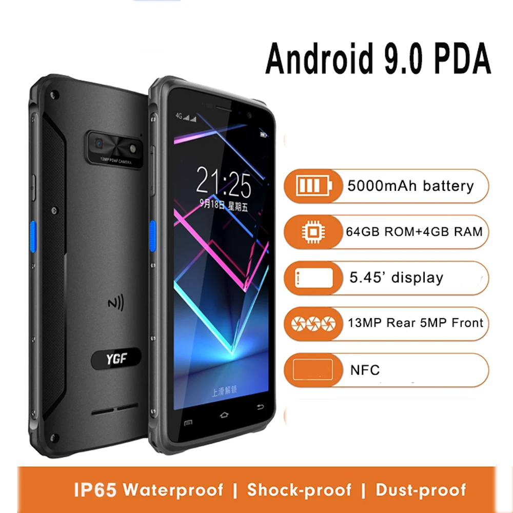 

Android 9.0 4GB+64GB Rugged PDA Handheld Terminal 1D 2D Scanner Barcode Reader 4G WiFi GPS Warehouse Data Collector Inventory