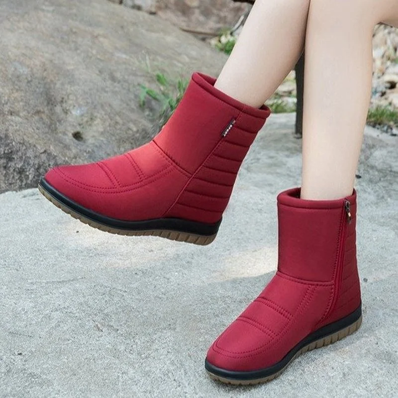 

Женские сапоги до середины икры, теплые водонепроницаемые сапоги на молнии, большой размер 35-43, для зимы, 2022