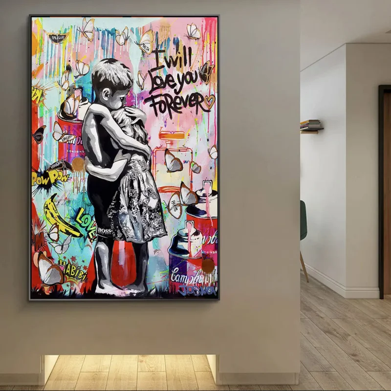 

Modern Pop Banks Aesthetic Wall Art Street Graffiti Boys Girls HD Oil On Canvas Posters And Prints Home Bedroom Decor Gifts