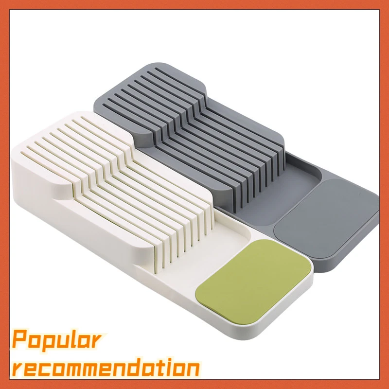 

Knife Block Holder Plastic Cutlery Drawer Organizer Tray Utensil Rack Universal Knife Stand Organizer Kitchen Storage