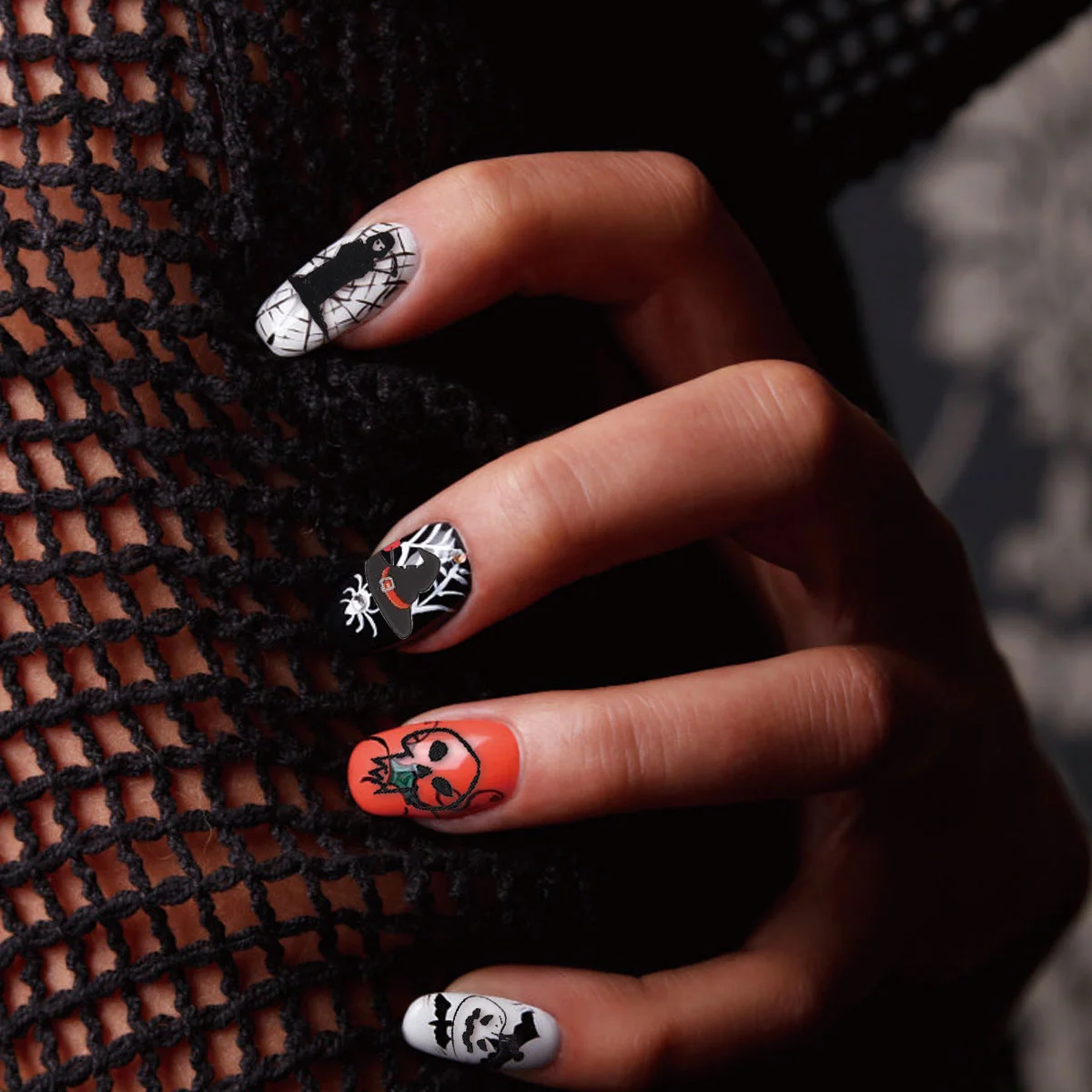 

Halloween Glow The Dark Nail Stickers Fingernail Decor Spoof Patches Manicure