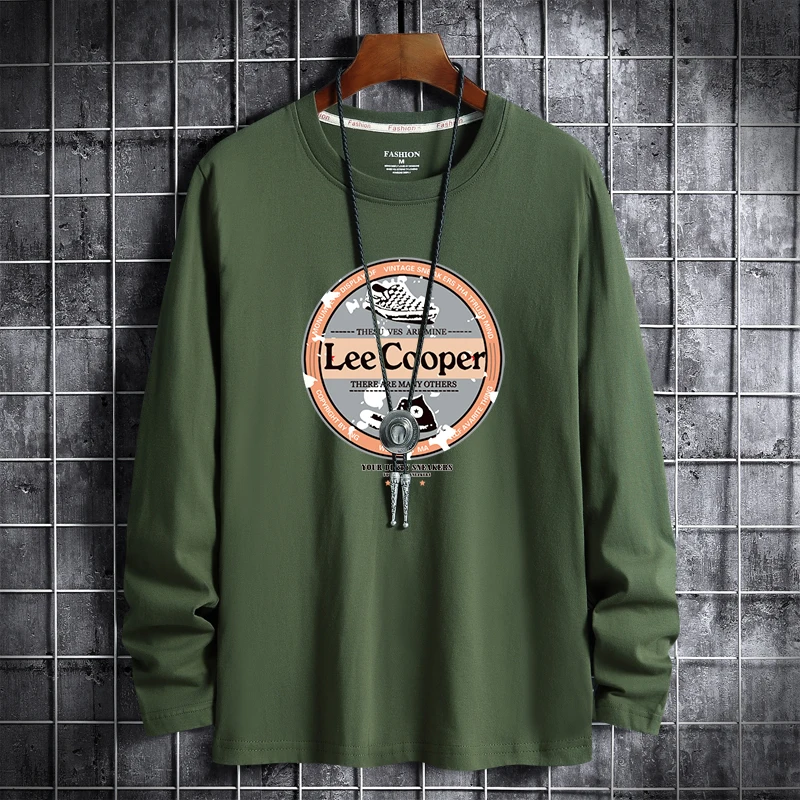 

Plus Size Long-Sleeve T-Shirts Men's Print Cotton Tees O-Neck Thin Tshirts 4XL 5XL 6XL Autumn And Winter