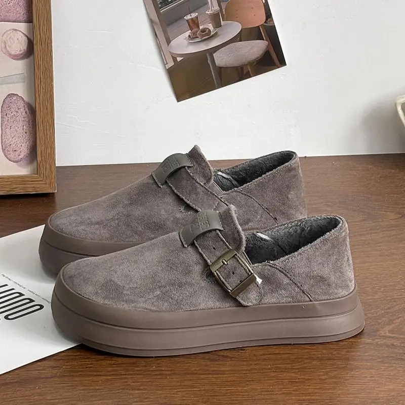 Женская обувь осенние универсальные лоферы на меху Modis повседневные женские