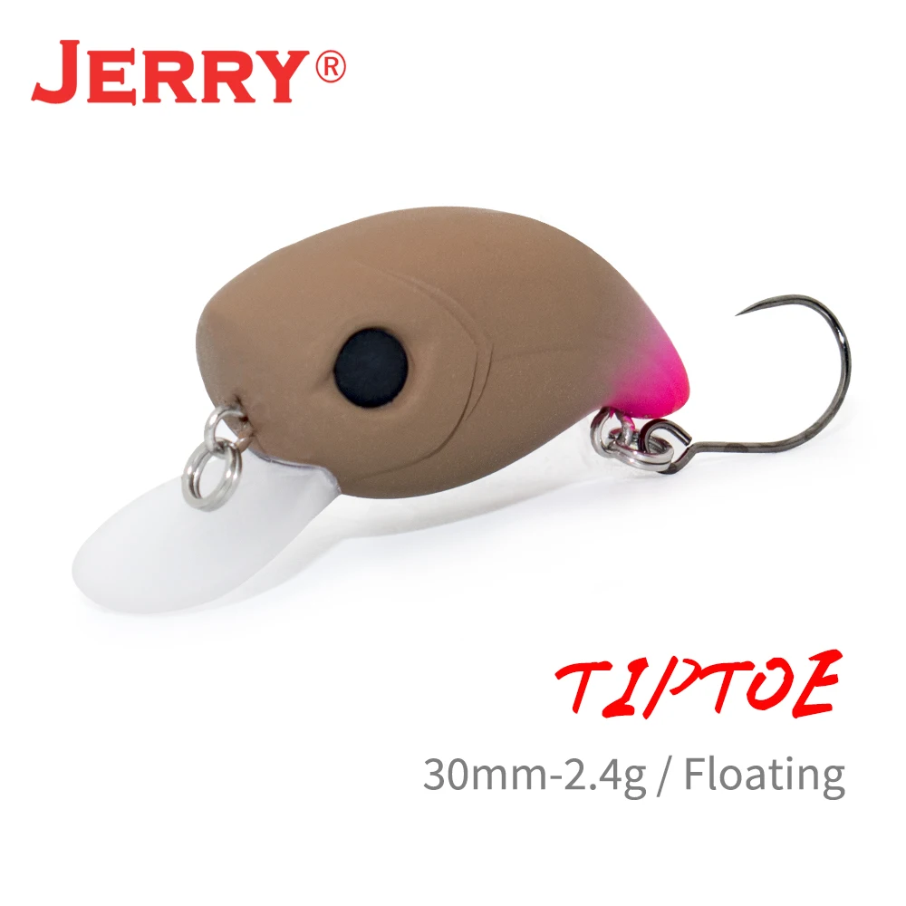 

Jerry Tiptoe 2.4g 3cm Wobble Fishing Lure Crankbait Hard bait Floating Micro Spinning Lure Ultralight pesca Tackle