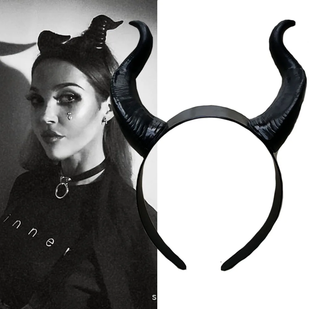 

DISNEY Maleficent Accessory Horn Headband for Girls Halloween Cosplay Costume Teenager Adult Villain Party Headgear 22*18cm