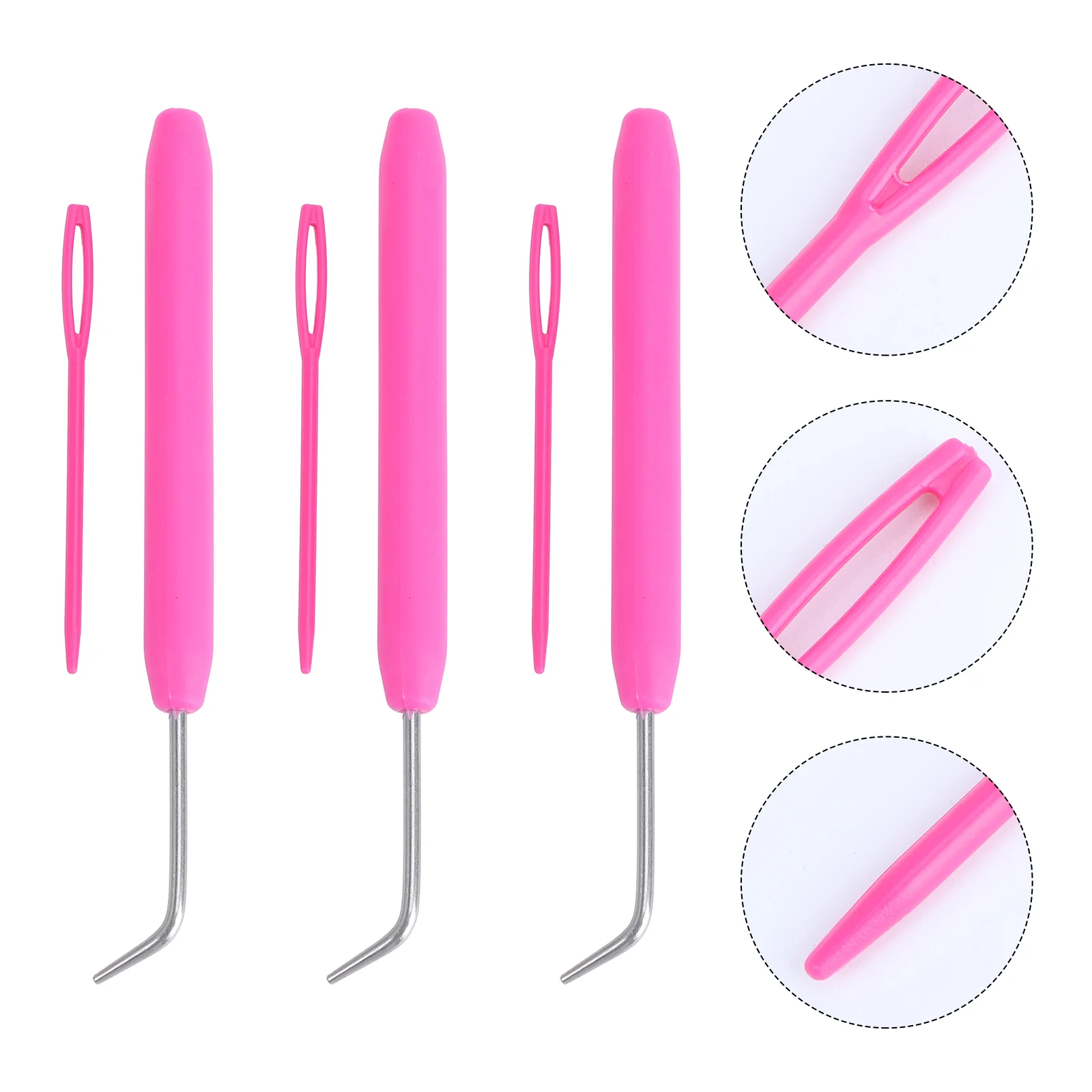 

3 Pcs Crochet Accessories Kit Beard Set Crochet Hooks 2mm Embroidery Set Winding Crafts Knitting Needles