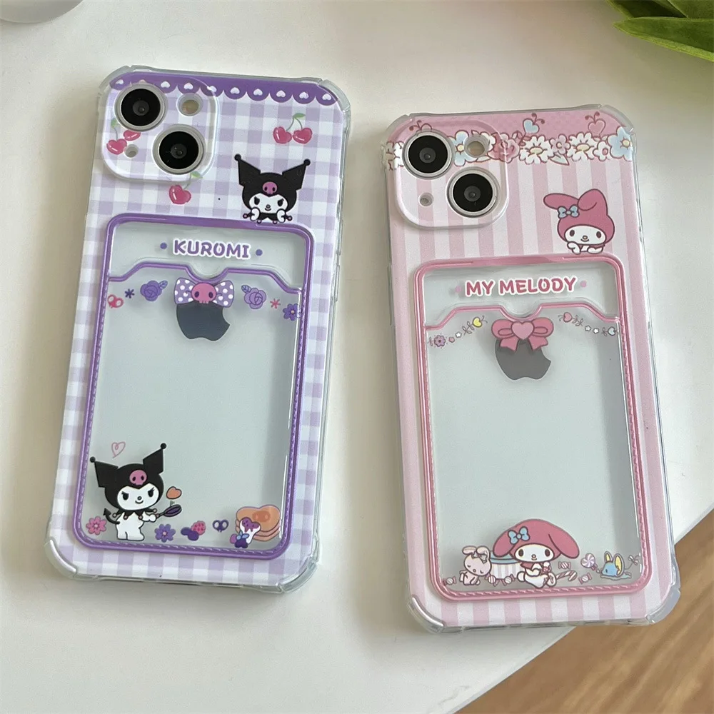 

Melody Cartoon Card Holder Case Cover for IPhone 7 8 Plus 11 12 13 Pro X XR XS Max Shockproof Phone Cases for IPhone 13 Case