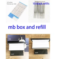 mb pen box and 10 pieces per lot mb screws rollerball refill for mb pen ink refills recharges rod gel ink 0 7mm point