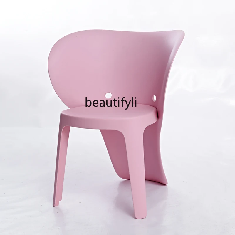 

yj Nordic Creative Low Stool Small Stool Children Thickened Plastic Stool Backrest Writing Chair