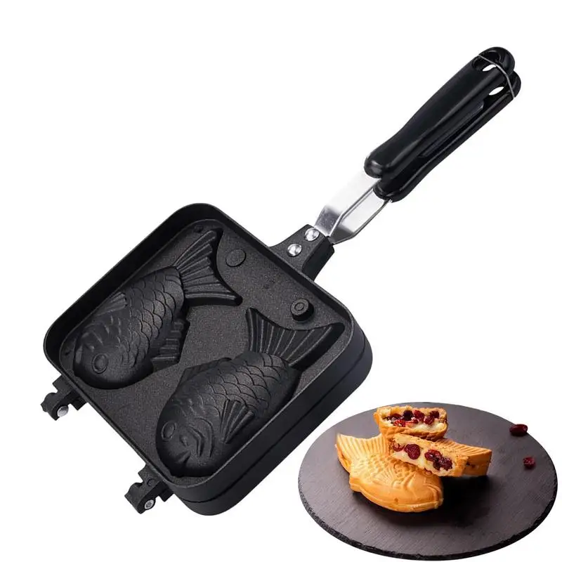 

Taiyaki Fish Waffle Maker Cooking Waffle Pan Maker Non-stick Home Cooking Fish-shaped Hot Cake Maker For Custard Peanut Butter