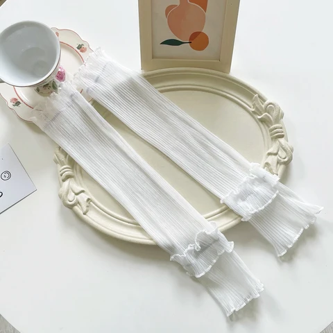 Женские летние длинные кружевные перчатки без пальцев, элегантные солнцезащитные перчатки, сетчатые тонкие охлаждающие велосипедные перчатки для вождения