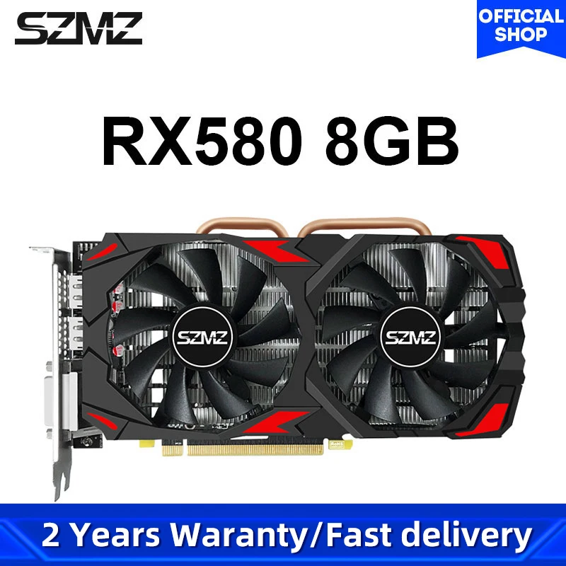 

SZMZ графическая карта RX 580 8 ГБ GDDR5 256Bit, видеокарты для ПК, игровая графическая карта RX580 8 Гб