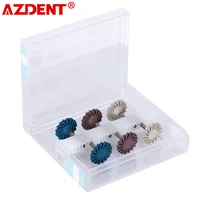 azdent 6 pcs set dental composite polishing disc kit ra diamond 3 stage polish system 14mm wheel rubber polisher dentist tools