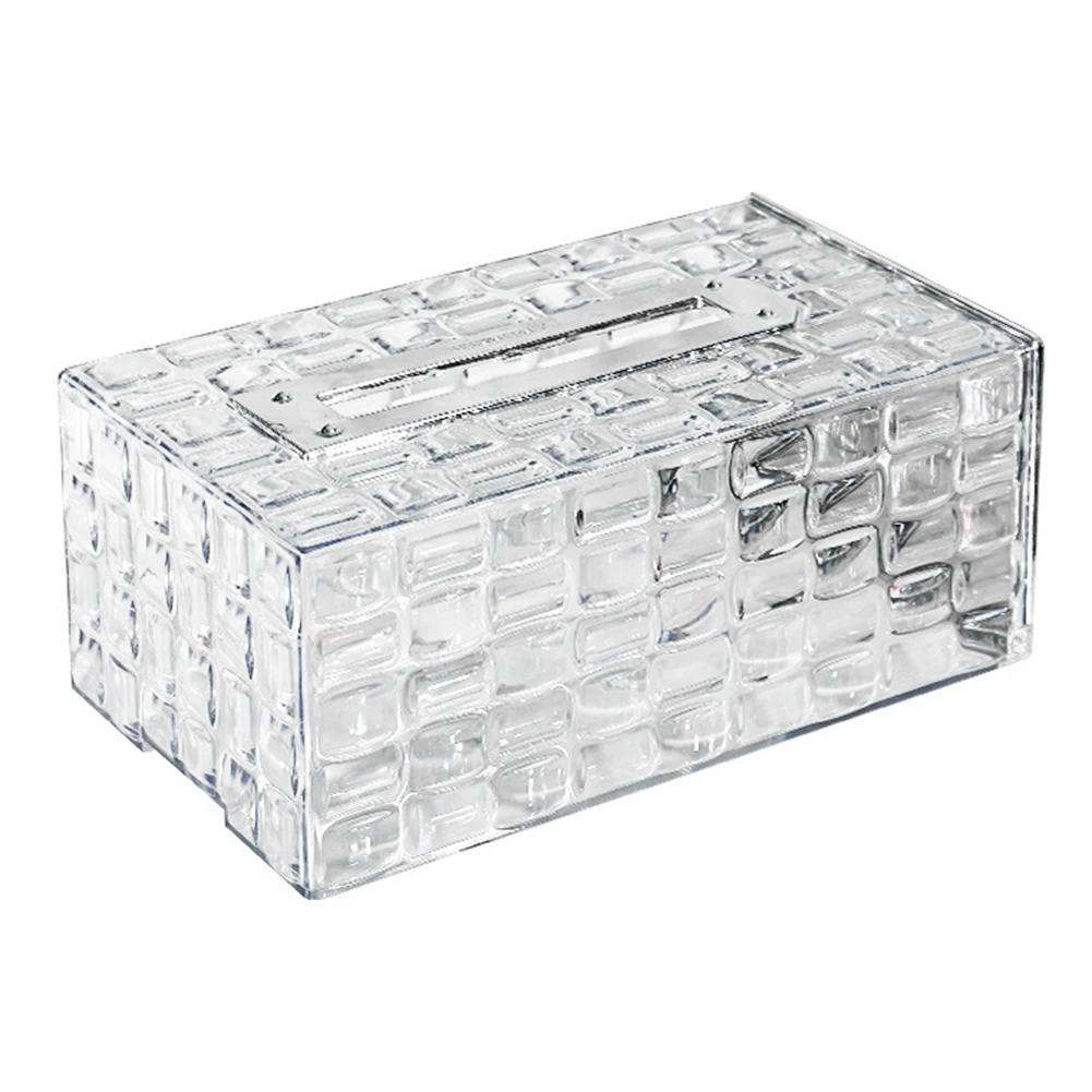 

Wall-mounted Punch-free Paper Drawer Transparent Glacier Pattern Drawer Box Tissue Holder Stylish Bathroom Decor Home Storage