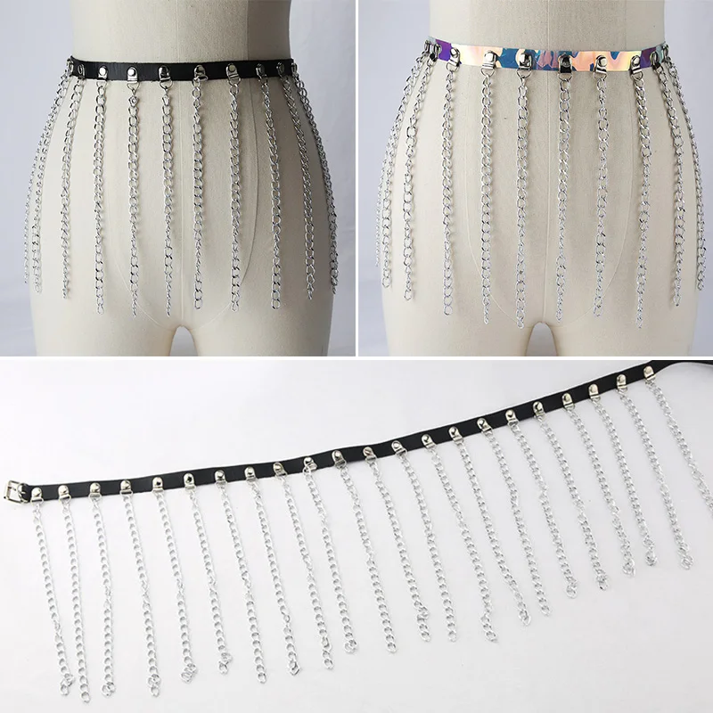 

Retro Harajuku Metal Dangle Waist Belt Chain Carved Coin Pendant Long Tassel Harness Belly Chains Women Body Accessories Jewelry