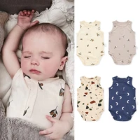 baby romper new baby girl baby boy summer sleeveless one piece romper ins european and american cotton triangle romper