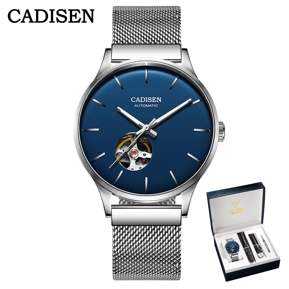 

CADISEN 2022 Men's Mechanical Watches For Men Tourbillon Automatic Watch Men Simple Skeleton MIYOTA 82S0 Watch Relogio Masculino