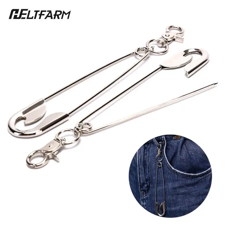 

Unisex Punk Metal Wallet Belt Chain Rock Pants Keychain Pin Ring Clip Keyring