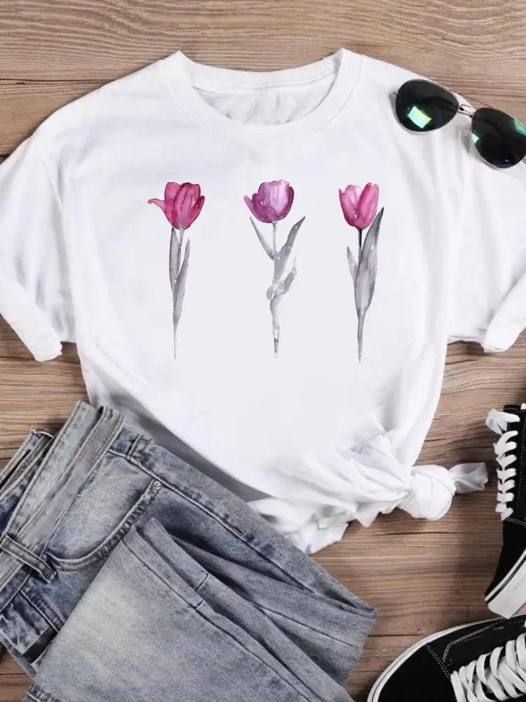 

Женская летняя футболка с коротким рукавом, принтом и графическим принтом