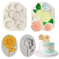 sunflower shape fondant silicone mold diy chocolate candy craft handmade mold cake decortion mold baking tools accessories