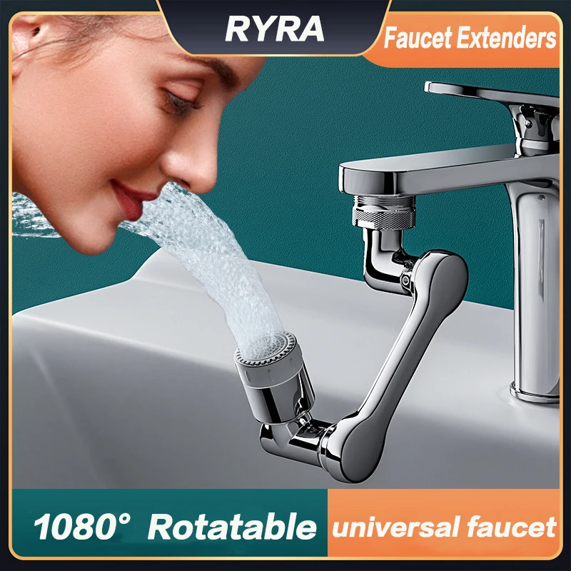 1080°Rotatable Faucet Aerator Mechanical Arm Water Nozzle Universal Tap Extend Adapter Sprayer Head Bath Wash Water Tap Nozzle