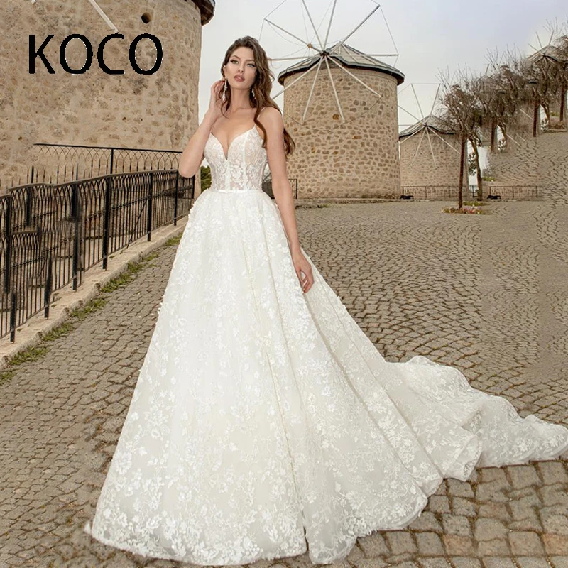 

MACDOUGAL A-line Spaghetti Straps Wedding Dress Vestidos De Novia Lace Appliques Tea-length Bridal Gowns Custom Made For Women