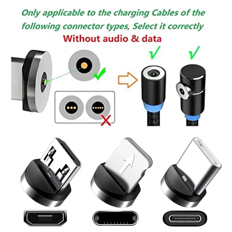 Универсальные магнитные наконечники для круглого магнитного кабеля Micro USB Тип C
