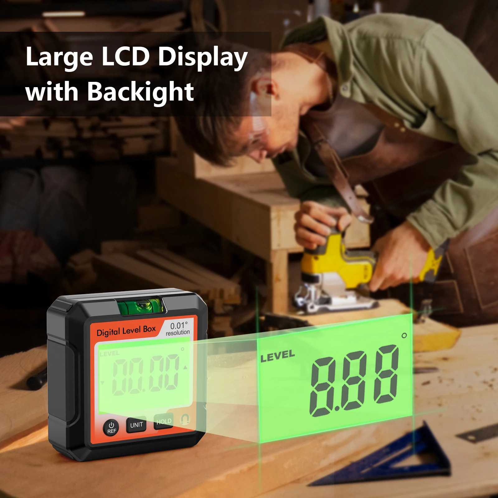 Цифровой электронный уровень и угломер магнитное основание ЖК-дисплей подсветка