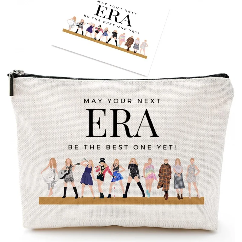 

2023 New Concert Makeup Bag With Card,Singer Merch Eras Tour 10 Singer Images for Taylor Fans,Womens and Girls Gifts Swifties w