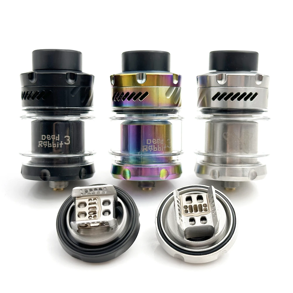 

Dead Rabbit V3 RTA Tank 25mm Dual Coil Atomizer 810 Drip Tip 3.5ml/5.5ml Glass Tube Top Filling Airflow Vape Tank