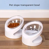 transparent non slip cat food bowl for dogs bowls eating pet feeder with stand pet supplies feeding products white