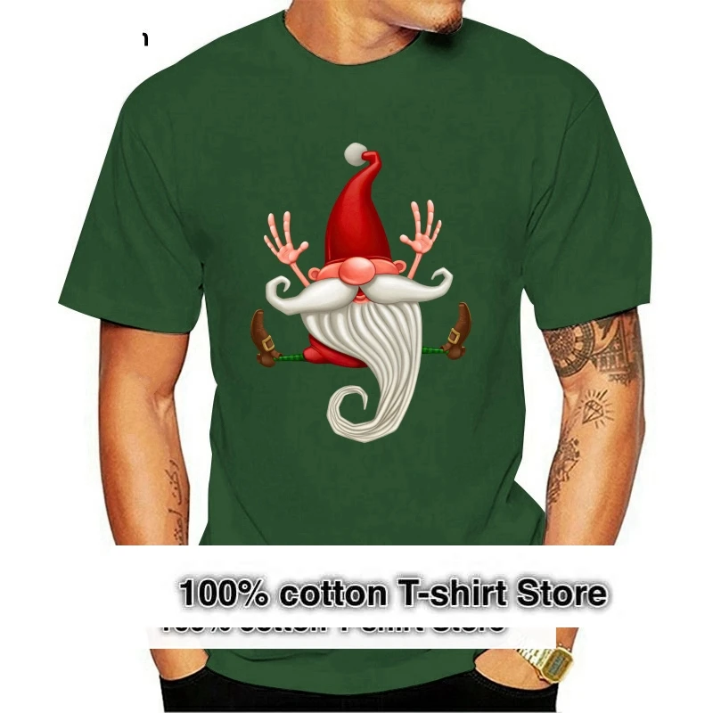 Funny Design Men T-shirt Boy's Cotton Tops Tees Christmas Santa Claus Jumping Print Short Sleeve O-Neck Summer/Fall Clothes