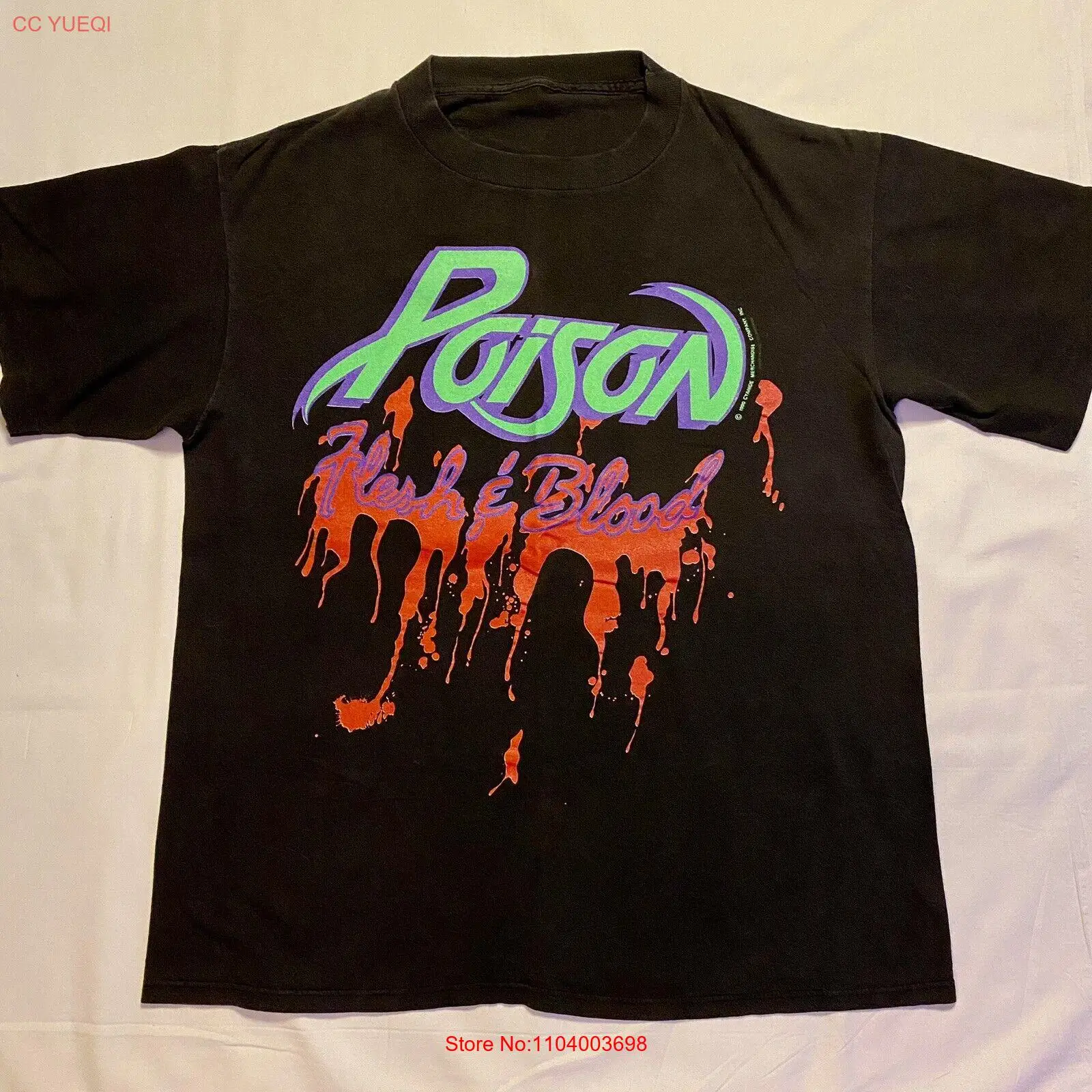 Винтажная футболка с рисунком яда тела и крови 90-91 размер М