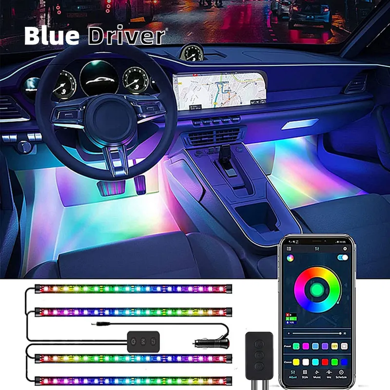 

Автомобильная осветительная лента, декоративная RGB лента с управлением через приложение