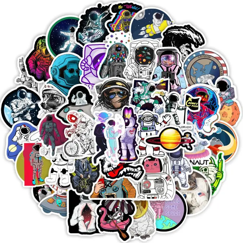 

50 Pcs/pack of Astronaut Planet Dumb Film Cartoon Graffiti Cute Mobile Phone Notebook Suitcase Helmet Waterproof Stickers