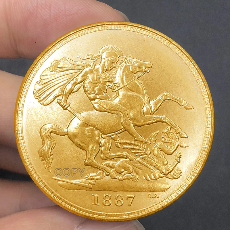 Коллекционная памятная монета UK 1887 Victoria Золотая/Серебряная/антикварная лошадь