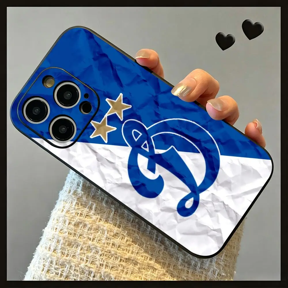 Фото Чехол для телефона Club fashion FC Dynamo Moscow для iPhone 17 16 15 14 13 12 11 Plus Mini Pro Max, мягкий черный противоударный чехол. №2